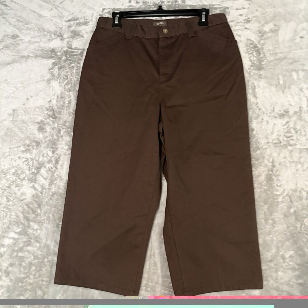 Riders by Lee Casuals Pants Women 12M Brown Workwear Skater Gorpcore Capri Chic